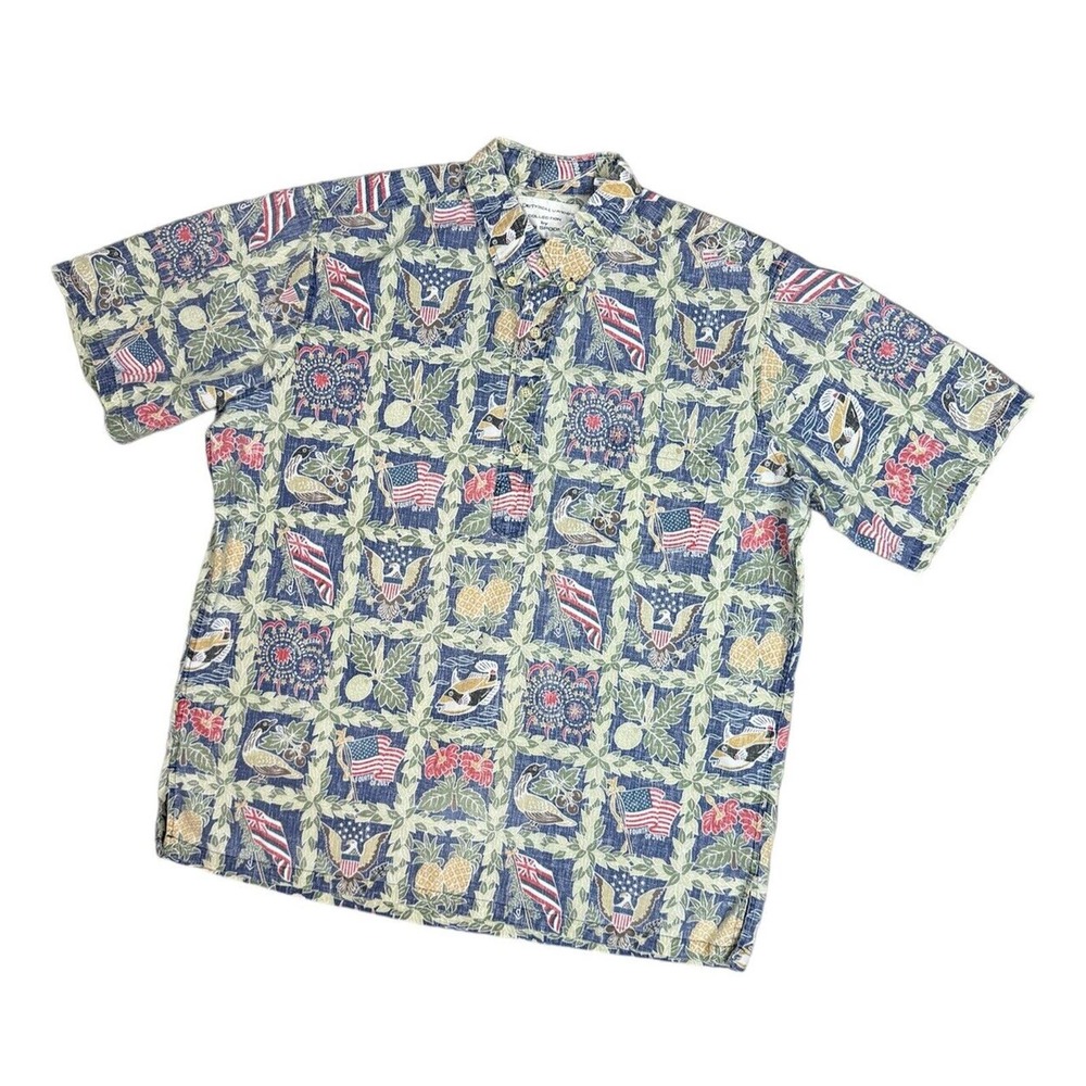 Reyn Spooner Dietrich Varez 4th Of July 2014 Hawaiian Flower Size XL